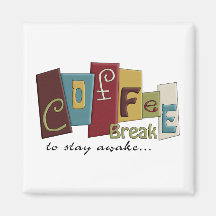 Diseño del descanso para tomar café imán para frigorífico