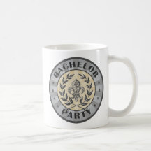 Diseño del escudo de la despedida de soltero tazas