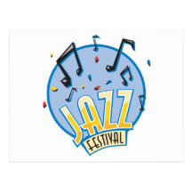 diseño del festival de jazz tarjeta postal