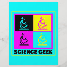 Diseño del friki de la ciencia del microscopio del tarjetón