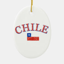 Diseño del fútbol de Chile Ornamento Para Arbol De Navidad