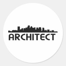 ¡Diseño del horizonte del arquitecto! Pegatina Redonda