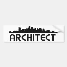 ¡Diseño del horizonte del arquitecto! Pegatina De Parachoque