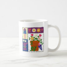 Diseño del jardín del remiendo del acerino taza de café