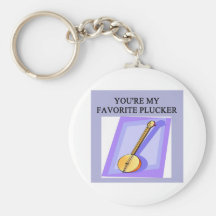 diseño del jugador del banjo llaveros personalizados