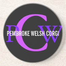Diseño del monograma del Corgi Galés del Pembroke Posavasos Manualidades