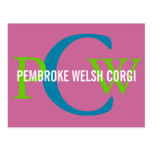 Diseño del monograma del Corgi Galés del Pembroke Postal