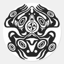 Diseño del nativo americano de la rana pegatinas  
