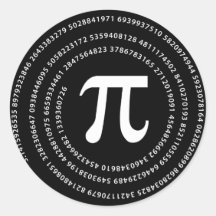 Diseño del número del pi pegatinas redondas