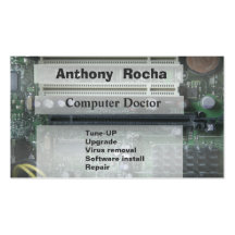 Diseño del ordenador con tecnología de la placa ma tarjeta de visita