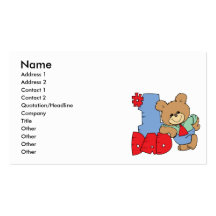 diseño del oso de peluche del papá del número uno tarjeta de visita