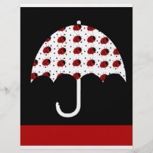 Diseño del paraguas de la mariquita tarjeton