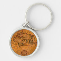 Diseño del regalo de Classc del mapa de Viejo Mund Llaveros Personalizados