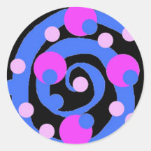 Diseño del remolino etiqueta redonda
