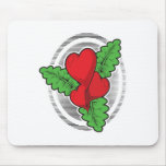 Diseño del tatuaje de la flor del corazón alfombrillas de ratones