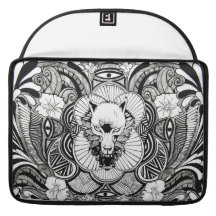 Diseño del tatuaje del lobo fundas para macbooks 