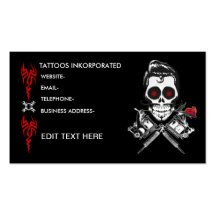Diseño del tatuaje tarjetas de negocios