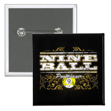 Diseño del vintage de nueve bolas pins