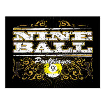 Diseño del vintage de nueve bolas tarjeta postal