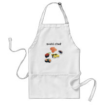 Diseño determinado del sushi delantales