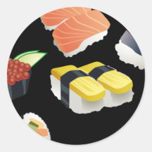 Diseño determinado del sushi etiqueta