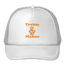diseño divertido anaranjado de la música del clef  gorras de camionero