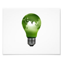 diseño eco.png del globo del planeta de la bombill impresión fotográfica