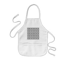 Diseño elegante del damasco, blanco y negro. delantal