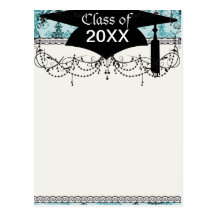 diseño elegante del damasco con la aguamarina azul tarjetas postales