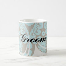 diseño elegante del damasco con la aguamarina azul tazas de café