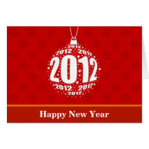 Diseño elegante del ornamento del Año Nuevo 2012 Tarjetón