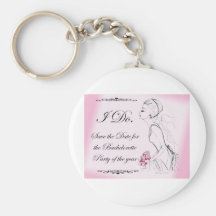 Diseño elegante rosado del fiesta de Bachelorette Llaveros Personalizados