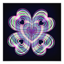 Diseño encendido neón femenino lindo del corazón arte fotográfico