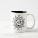 diseño espiral del tatuaje de la flor tazas de café