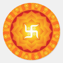 Diseño espiritual de la cruz gamada de Lotus Etiqueta