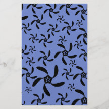 Diseño floral azul y negro tarjetas informativas