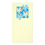 Diseño floral bonito, azul y crema tarjeta fotográfica