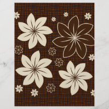 Diseño floral de Brown Tarjeta Publicitaria