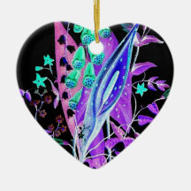 Diseño floral de neón impresionante en negro adorno para reyes