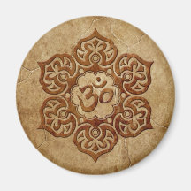Diseño floral de piedra de Aum Imán De Frigorifico