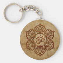 Diseño floral de piedra de Aum Llavero Personalizado