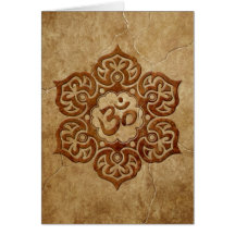 Diseño floral de piedra de Aum Tarjeton