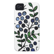 Diseño floral del arándano del caso del iPhone Case-Mate iPhone 4 Carcasa