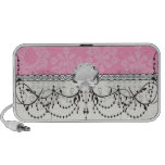 diseño floral del modelo del damasco del rosa en c laptop altavoz