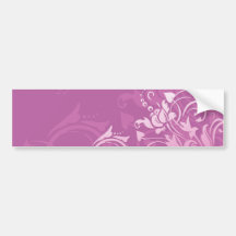 diseño floral del remolino rosado bonito pegatina de parachoque