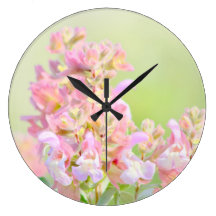 Diseño floral del rosa del reloj de pared