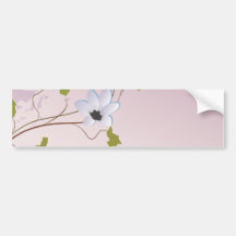 diseño floral del trionum elegante del hibisco etiqueta de parachoque