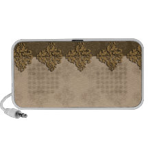 Diseño floral delicioso en fondo de oro oscuro mini altavoz