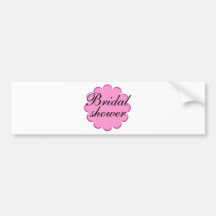 ¡Diseño floral nupcial de la ducha! Etiqueta De Parachoque