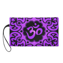 Diseño floral púrpura y negro de Aum